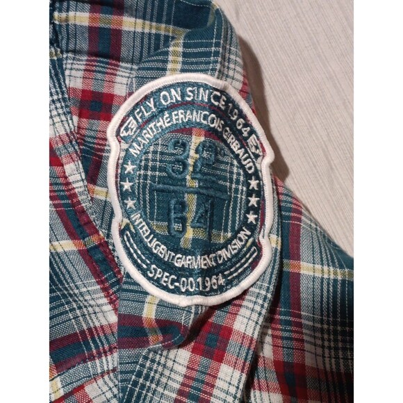 Vtg Marithe Francois Girbaud Button Up Long Sleeve Shirt Plaid Blue Sz XXXL - Picture 2 of 8
